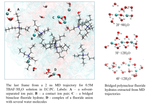 Screenshot of MD study of TBAF.3H2O solution in EC:PC